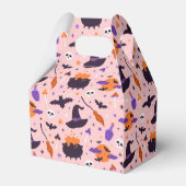 Schattige Paarse & Roze Halloween Patroon Bedankdoosjes (Achterkant)