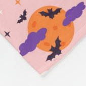 Schattige Paarse & Roze Halloween Patroon Fleece Deken (Hoek)