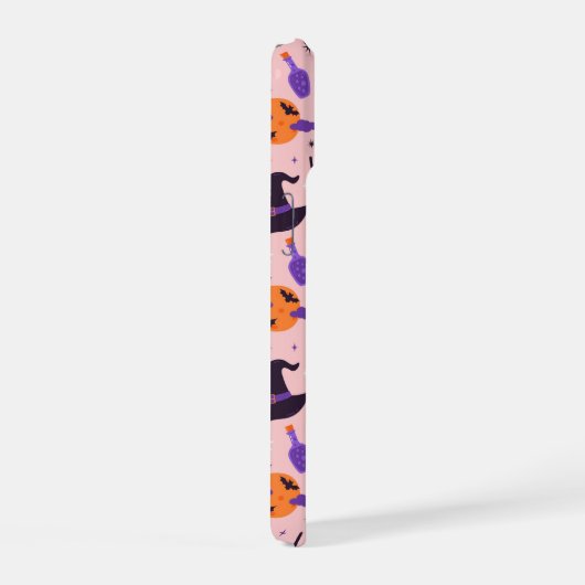 Schattige Paarse & Roze Halloween Patroon iPhone 15 Case (Rechterkant)