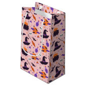 Schattige Paarse & Roze Halloween Patroon Klein Cadeauzakje (Achterkant Gekanteld)