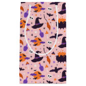 Schattige Paarse & Roze Halloween Patroon Klein Cadeauzakje (Voorkant)