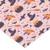 Schattige Paarse & Roze Halloween Patroon Korte Tafelloper (Hoek)