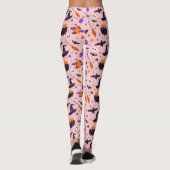 Schattige Paarse & Roze Halloween Patroon Leggings (Achterkant)