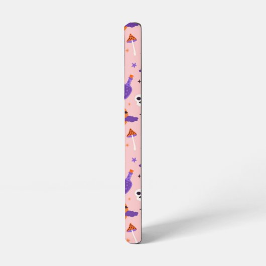 Schattige Paarse & Roze Halloween Patroon Samsung Galaxy Hoesje (Linkerkant)