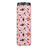Schattige Paarse & Roze Halloween Patroon Thermosbeker (Achterkant)