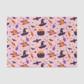 Schattige Paarse & Roze Halloween Patroon Tissuepapier (Voorkant)