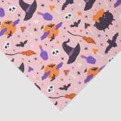 Schattige Paarse & Roze Halloween Patroon Tissuepapier (Detail)