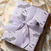 Schattige Paarse Spooky Schattige Bats Halloween Cadeaupapier