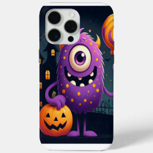 Schattige, paarse trick-or-treatmonster iPhone 15 pro max hoesje