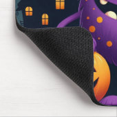 Schattige, paarse trick-or-treatmonster muismat (Hoek)