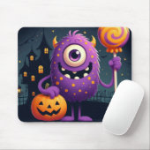 Schattige, paarse trick-or-treatmonster muismat (Met muis)
