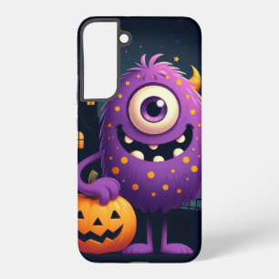 Schattige, paarse trick-or-treatmonster samsung galaxy hoesje