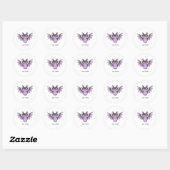 Schattige Paarse Vleermuis Halloween Gekleurd Potl Ronde Sticker (Vel)