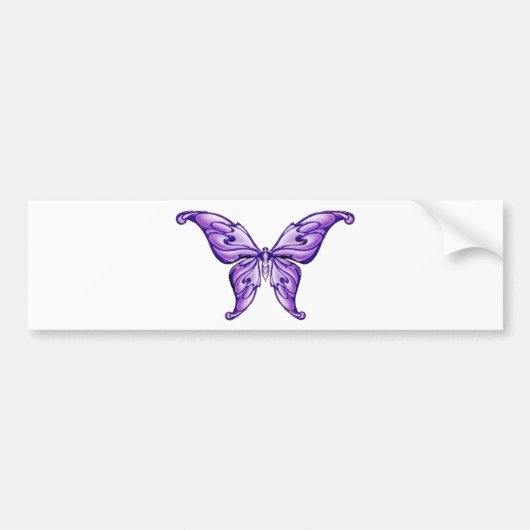 schattige paarse vlinder bumpersticker (Voorkant)