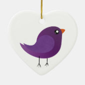 schattige paarse vogel keramisch ornament (Achterkant)