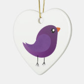 schattige paarse vogel keramisch ornament (Links)