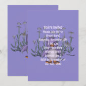 Schattige Paarse Vogel Madeliefjes Dierenfeestje Kaart (Voorkant / Achterkant)