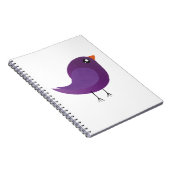 schattige paarse vogel notitieboek (Rechterzijde)