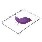 schattige paarse vogel notitieboek (Linkerzijde)