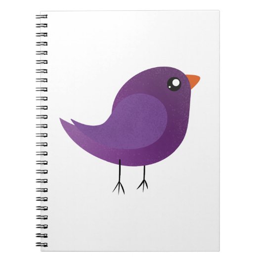 schattige paarse vogel notitieboek (Voorkant)