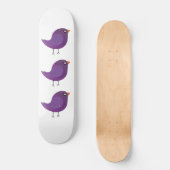 schattige paarse vogel persoonlijk skateboard (Voorkant)