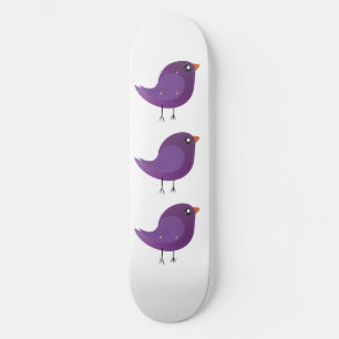 schattige paarse vogel persoonlijk skateboard