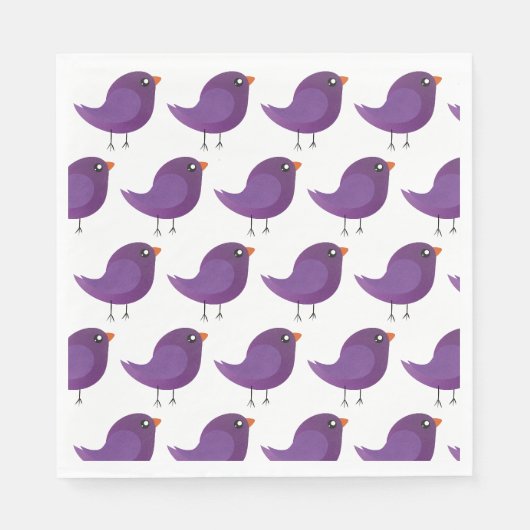 schattige paarse vogel servet (Voorkant)