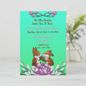 🐰 Schattige paasbrunch & eierjacht Kaart (Staand voorkant)