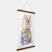 Schattige paasbunny 24 x 36 inch hangend wandkleed (Gebogen)