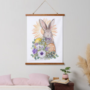 Schattige paasbunny 24 x 36 inch hangend wandkleed