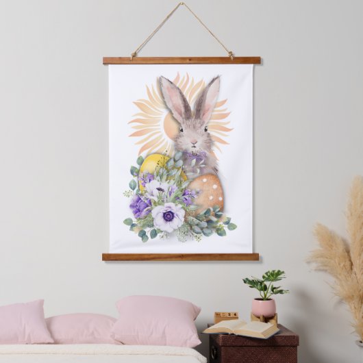 Schattige paasbunny 24 x 36 inch hangend wandkleed (Slaapkamer)