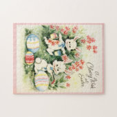 schattige paasbunny retro legpuzzel (Horizontaal)