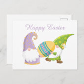 Schattige paaseieren kabouters feestdagenkaart (Voorkant / Achterkant)