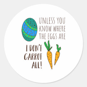 Schattige paasgrap Fun citat zeggen Doodle Cartoon Ronde Sticker