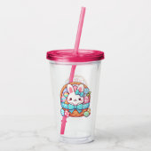 Schattige, paashaas bakset acryl drinkbeker (Achterkant)