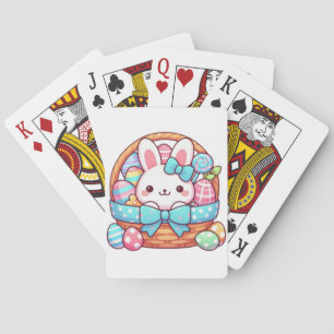 Schattige, paashaas bakset pokerkaarten