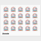 Schattige, paashaas bakset vierkante sticker (Vel)