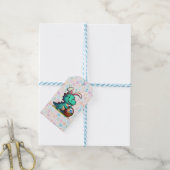 Schattige paashaas dinosaurus cadeaulabel (Met Touw)