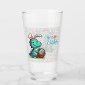 Schattige, paashaas dinosaurus glas (Achterkant)