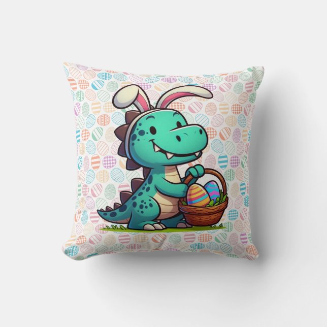 Schattige paashaas dinosaurus kussen (Voorkant)