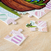Schattige paashaas dinosaurus legpuzzel (Zijkant)