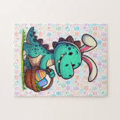 Schattige paashaas dinosaurus legpuzzel (Horizontaal)