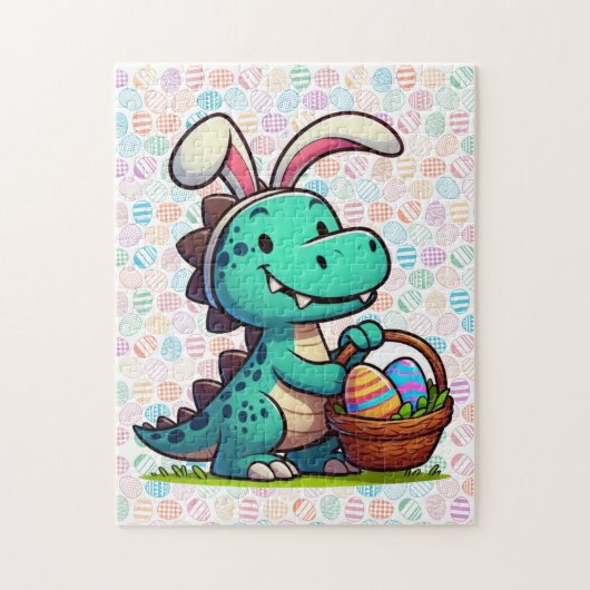 Schattige paashaas dinosaurus legpuzzel (Verticaal)