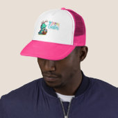 Schattige paashaas dinosaurus trucker pet (In situ)