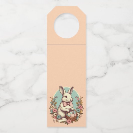 Schattige,  paashaas/ei/mand flessenhanger (Voorkant)