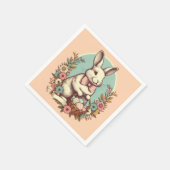 Schattige,  paashaas/ei/mand servet (Hoek)