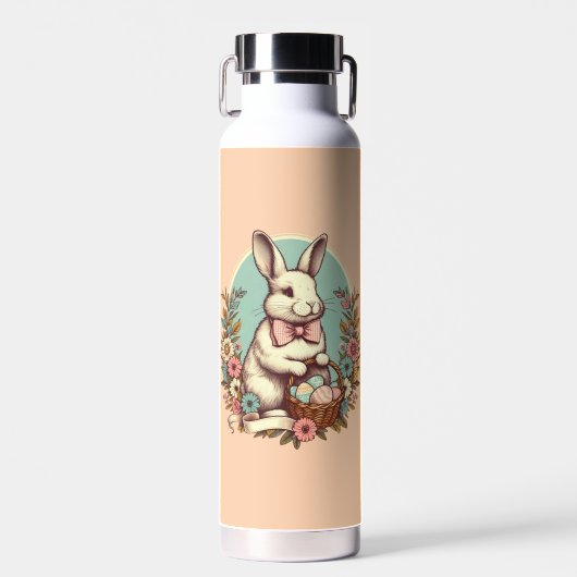 Schattige, paashaas/ei/mand waterfles (Voorkant)