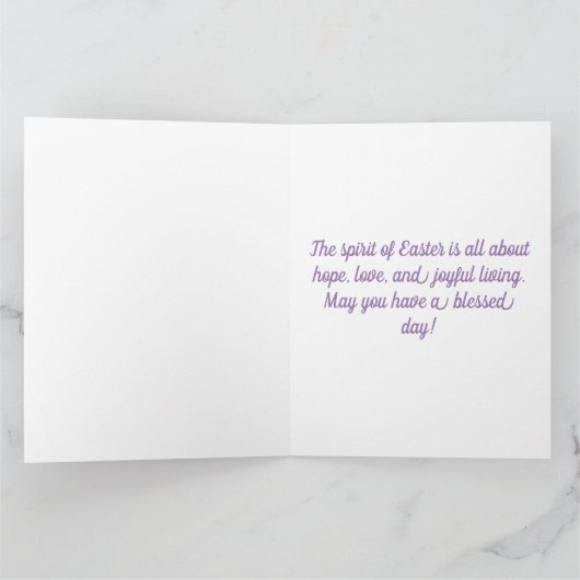 Schattige paashaas & eitjes kaart (Binnen)