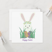 Schattige paashaas & eitjes kaart (Voorkant / Achterkant in situ)