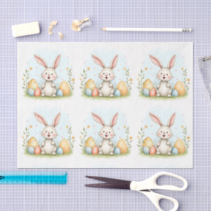 Schattige Paashaas En Eieren Trendy Collectie Tissuepapier